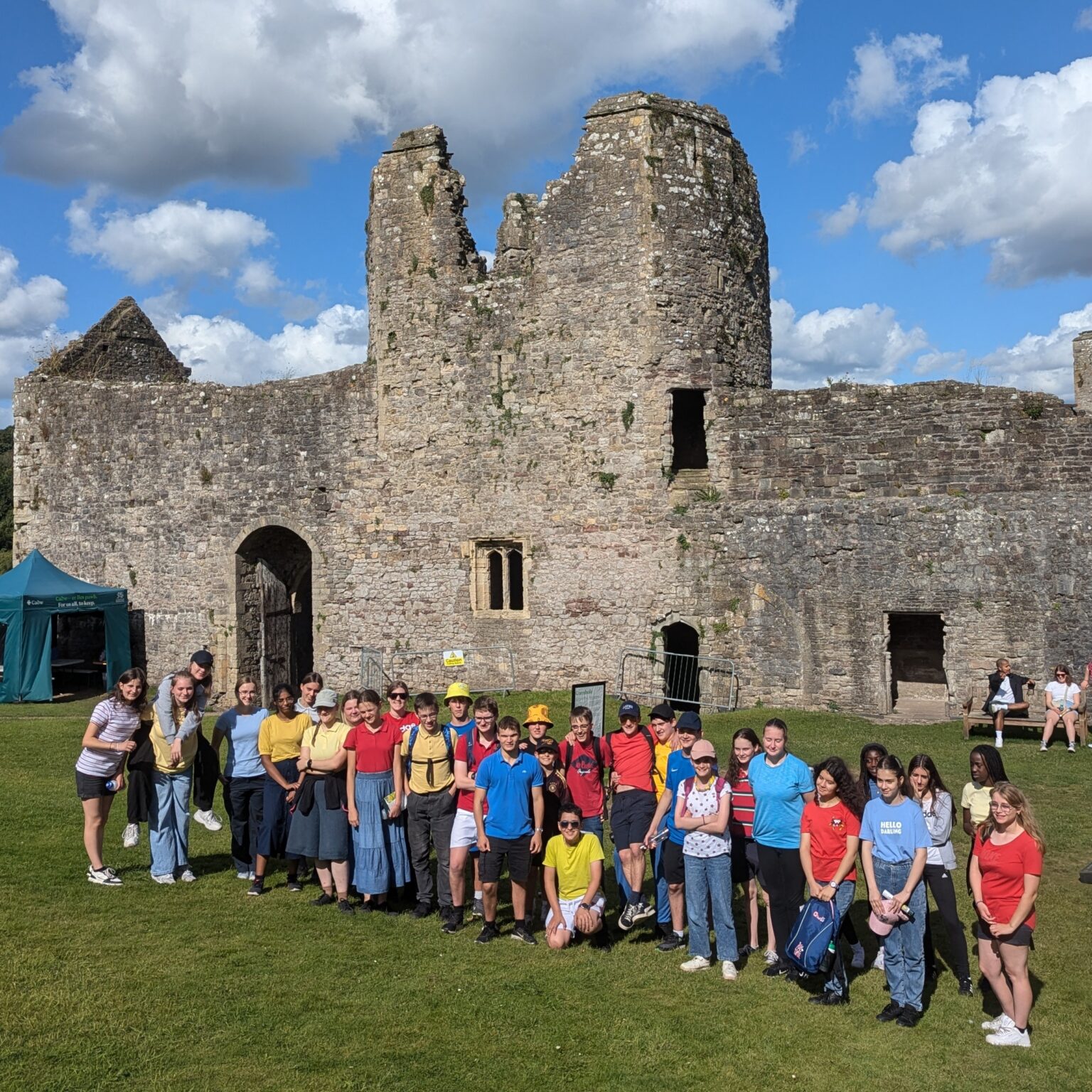 Group of Christian Worship Campers in Chepstow Castle