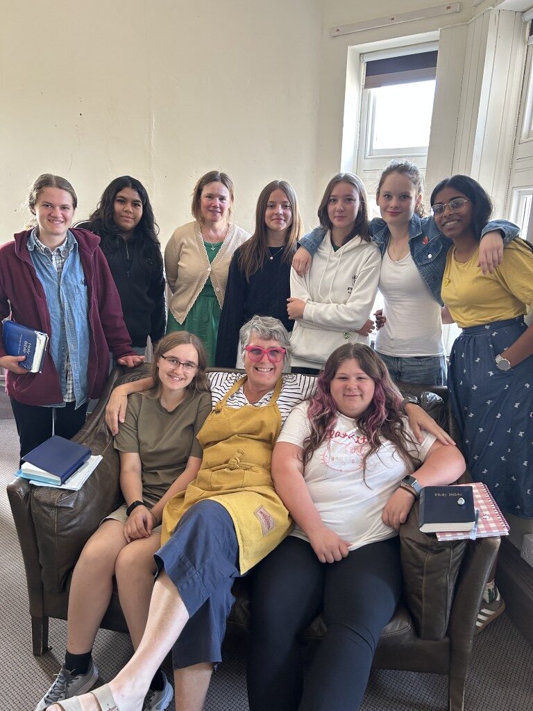 Group photo of ten ladies who met for bible study in Woodcroft, Chepstow in CW Camp, August 2025